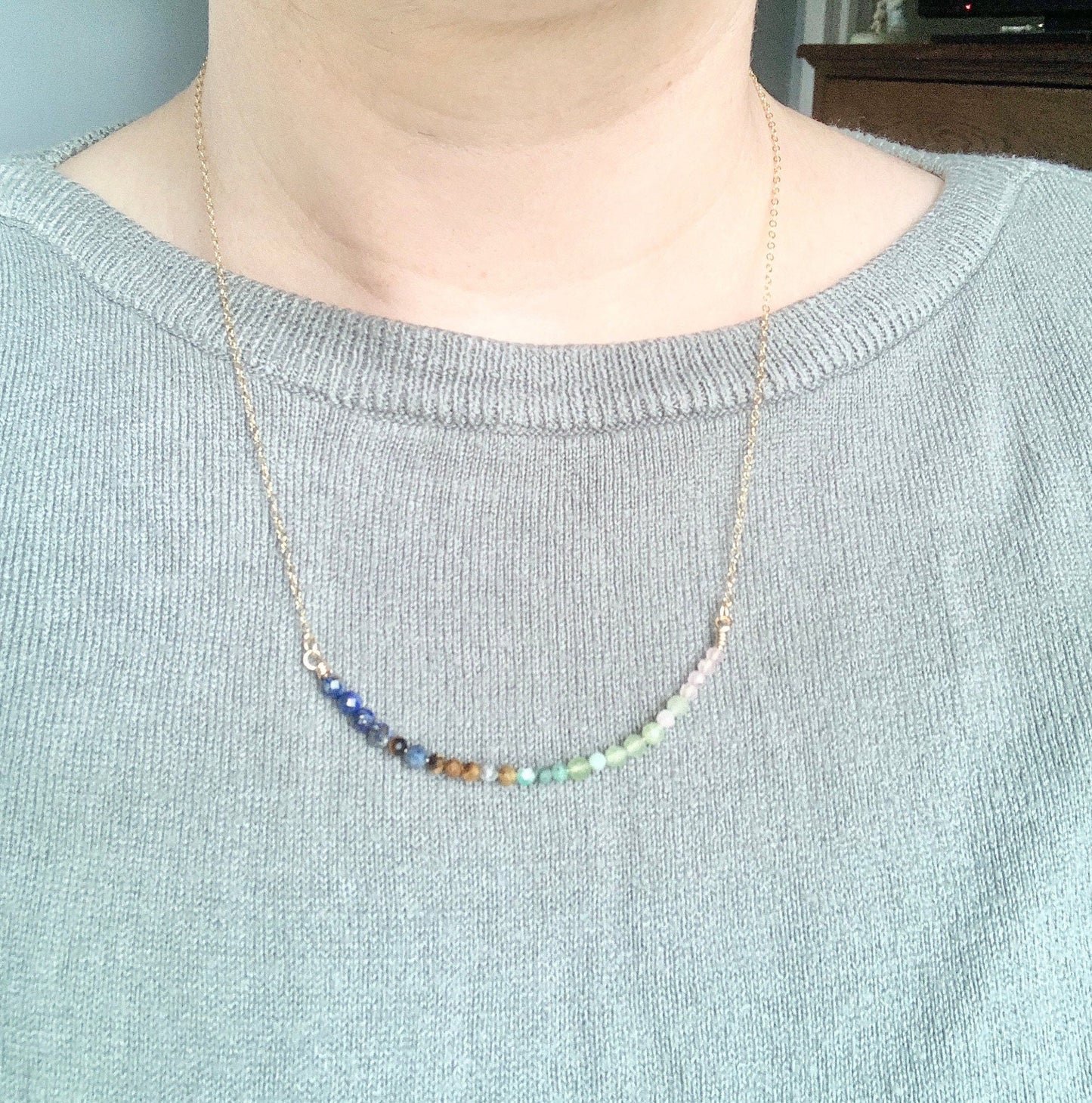 Ombre Taurus Crystal Necklace