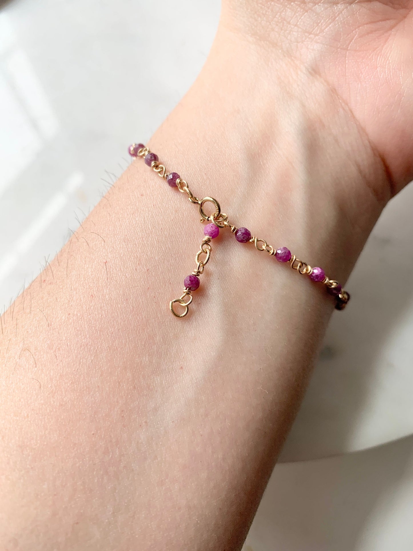 Natural Ruby July Birthstone Bracelet